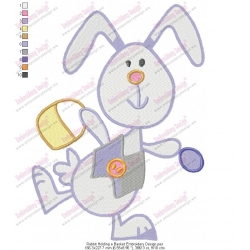 Rabbit Holding a Basket Embroidery Design